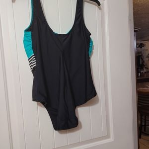 Catalina 1 PC Swimsuit teal & black 2X